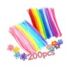 CheerBird 200 Pack Colorful Fuzzy Pipe Cleaners for DIY Crafts