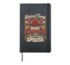 Cheerful partner of a firefighter spouse Hardcover Journal, Black