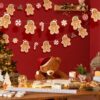 Cheerland Winter Party Decorations Gingerbread Man Banner Merry Garland Hanging for Birthday Baby Shower Xmas Decor Classroom Photo Backdrop Holiday Decor New Year Christmas Party Supplies