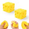 Cheese Squishy Toy, Slow Rising Realistic Cheese Block Stress Relief Toy, Soft Squeeze Gift for Adults, Home Office School（2 Pieces）