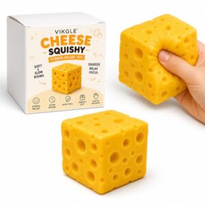 Cheese Squishy Toy, Soft Slow Rising Original Sensory Food Squishy Fidget Toy, Cute Squeeze Toy for Adults, Portable Fidget for Office Home Travel