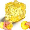 Cheese Squishy,Yellow Stress Balls for Adults & Kids, Slow Rising Food Honey Cheese Cube Squishy Toys, Fidget Toy for Party Favors,Christmas Bag Stuffer