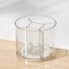 Chemlliy 360 Degree Rotating Desk Organizer, Dual-Purpose Pencil Pen Holder, Rotating Desk Pen Organizer with 5 Compartments, Marker Caddy Pencil Cup for Office, Home, School (Clear)