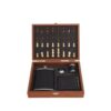 Chess and Hip Flask Gift Box Wooden Storage Case Chess