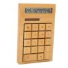 CHICIRIS Wooden Calculator 12 Digit Solar Battery Powered Large LCD