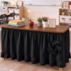 Chicplaid Black 6ft X 30'' Teacher Desk Skirt Linen Textured