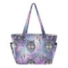 CHIFIGNO Galaxy Wolf Quilted Tote Bag Women's Large Shoulder Bag