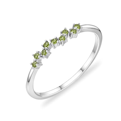 Chihayafuji Stackable Birthstone Rings for Women 14K Gold/Silver Plated Non Tarnish Dainty CZ Statement Engagement Wedding Thumb Ring Everday Jewelry Gifts for Birthday Size 5-11