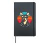 Chihuahua Retro Sunset - Vintage Chihuahua Dog Breed Lover Hardcover Journal, Black
