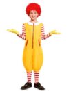 Child Ncdonl Halloween Costume Clown Long Sleeve Pocket Jumpsuit 9-10 Years