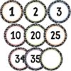 Chinco 40 Pcs Circle Number Cutouts for Classroom, 1-35 Blank Marble