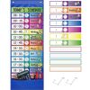 Chinco Daily Schedule Pocket Chart School Class Schedule Kit 13+1 Pocket Chart, 2 Hook, Title Card, 30 Double-Sided Blank Erasable Card for Classroom School or Home(Blue)
