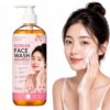 Chitaaksh Korean Face Wash for Daily Glow with Vitamin C - Gentle Deep Cleansing & Hydrating Facial Cleanser for Brightening Skin, Suits All Skin Types, Pump Bottle
