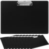 Chivertion 12 Pack A4 Horizontal Plastic Clipboards Bulk, Black Clip Board with Metal Clips 12.5 x 9 Inches for Classroom, Office, School, and Art Sketching