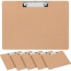 Chivertion 6 Pack A4 Horizontal/Vertical Plastic Clipboards Bulk, Clip Board with Metal Clips 12.5 x 9 Inches for Classroom, Office, School, and Art Sketching (Wood Color)