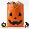 Choice Marts 100 Halloween Bags For Goodies 12x15 Plastic Bags With Handles