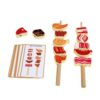 Chosertory Children Cognitive Game Educational Toy Fruit Skewer Threading Game Stacking Blocks Lacing Beads Wooden Material for Early Learning Fine Motor Skills, BBQ Meat Skewers