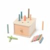 Chosertory Children Shape Sorter Wooden Sorting Toy with Multiple Cutouts Pegs and Storage Drawer Large Pieces for Color Matching and Problem Solving Suitable for Gift Giving, Throwing Stick Box