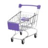Chosertory Mini Shopping Cart Supermarket Handcart Trolley Role Playing Funny Miniature Grocery Cart Utility for Children Birthday Gift, Purple