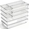 CHOWAY Drawer Organizer, 10 Pack Large Clear Plastic Organizer Bins 5 Sizes, Versatile Bathroom Drawer Trays, Heavy Duty Non‑Slip Drawer Dividers for Makeup, Office & Kitchen Utensils