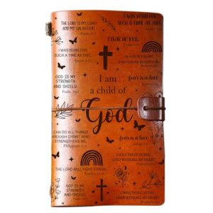Christian Gifts for Women Leather Journal Notebook - I Am a Child of God 136 Page Refillable Writing Journa/Travel Diary/Lined Planner - Inspirational Gift for Women Birthday Christmas Religious Gift