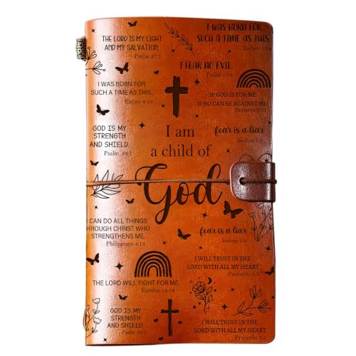 Christian Gifts for Women Leather Journal Notebook - I Am a Child of God 136 Page Refillable Writing Journa/Travel Diary/Lined Planner - Inspirational Gift for Women Birthday Christmas Religious Gift