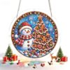 Christmas Acrylic Puzzle Suncatcher 83 Pieces Stained Style Sun Catchers Puzzles DIY SunCatchers Snowman Puzzles for Window Wall Door Home Hanging Pendant 7.4 in