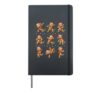 Christmas Bearded Dragon Dancing Santa Hat Holiday Lizard Hardcover Journal, Black