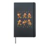 Christmas Bearded Dragon Dancing Santa Hat Holiday Lizard Hardcover Journal, Black