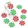 Christmas Candy Swirl Stickers 1 Inch Foil Stickers for Holiday Crafts Gift