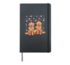 Christmas Dogs Golden Retriever Santa Xmas Men Women Kids Hardcover Journal, Black