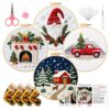 Christmas Embroidery Kit for Beginners,Embroidery Starter Kit for Adults