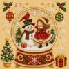 Christmas Embroidery Starter Kit 14CT Cross Stitch 30x30cm (Snowman and Girl)