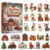 Christmas Farm Animal Advent Calendarr, 24-Day Acrylic Countdown Set