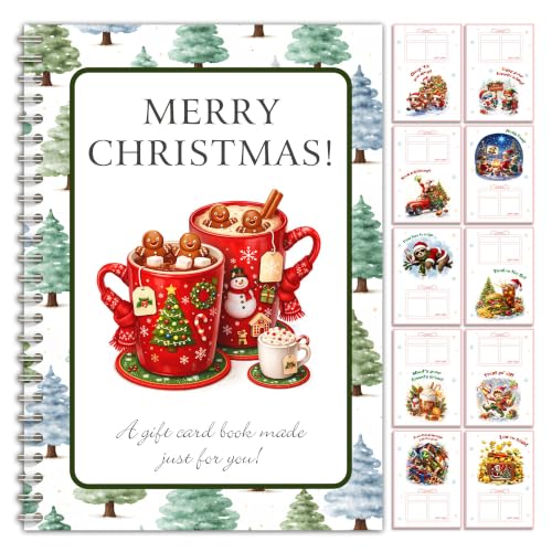 Christmas Gift Card Book, Christmas Gift Card Book for Adults, Merry Christ-mas Gifts Cards, Surprises On Every Page, DIY Personalized Cute Xmas Gifts for Family, Friends, Students,#E