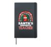 Christmas Rainbow Santas Favorite Teacher Cute Xmas Women Hardcover Journal, Black
