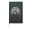 Christmas Rainbow Teacher Squad Xmas Holidays Women Men Hardcover Journal, Black