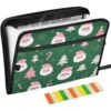 Christmas Santa Face Pink Xmas Tree Candy Cane Accordion Filing Folder