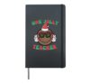 Christmas Smile Peace Jolly Teacher Retro Xmas Women Men Hardcover Journal, Black