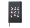 Christmas Snowman Dance Moves Holiday String Lights Hardcover Journal, Black