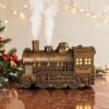 Christmas Train Diffuser with Vintage Steam Design for Home Aromatherapy 300ML Quiet Cool Mist Desk Humidifier with Remote Control 2 Color LED Train Diffuser for Cozy Christmas Corner