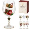 Christmas Wine Glasses, 3D Wine Glass Collection Gift Box Set，C#