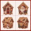 Christmas Wooden House Pearl Art DIY Craft Kit Ornament，Santa