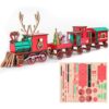 Christmas Wooden Train Puzzle, No Glue, for Teens&Adults