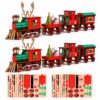 Christmas Wooden Train Set, 3D DIY Puzzle Kit, Vintage Tabletop Decor (2sets)