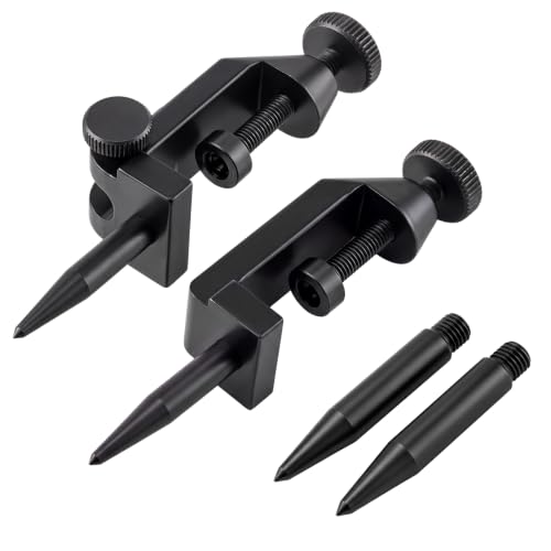 Chumia 2-Piece Adjustable Trammel Head Set, Fits Beam Width 3/8 Inch to 1-1/4 Inch, Beam Compass Tool with Pencil Holders Hardened Steel Points Precision Marking Tool for Woodworking and DIY Project