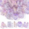 Chunky Alphabet Beads 50PCS, Acrylic, Purple, for Bracelet DIYs