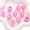 Chunky Large Letter Beads for Paracord Beads Acrylic Colorful Bubble Big Alphabet Bead Large Hole Chunky Letter Bead for Keychains Bag Charm Kit Aperture（5mm） (10, Pink, F)