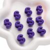 Chunky Large Letter Beads for Paracord Beads Acrylic Colorful Bubble Big Alphabet Bead Large Hole Chunky Letter Bead for Keychains Bag Charm Kit Aperture（5mm） (10, Purple, S)