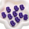 Chunky Large Letter Beads for Paracord Beads Acrylic Colorful Bubble Big Alphabet Bead Large Hole Chunky Letter Bead for Keychains Bag Charm Kit Aperture（5mm） (10, Purple, B)